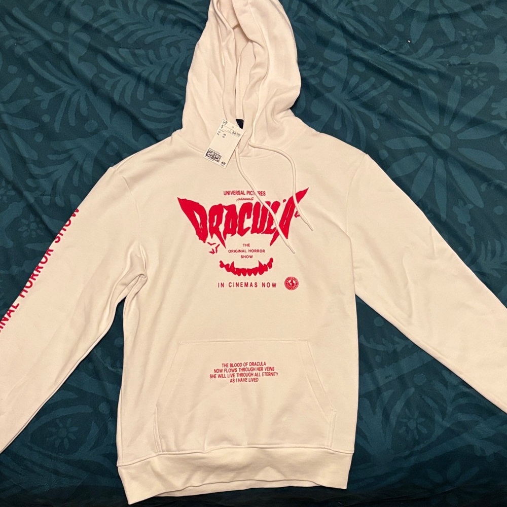 H&M Dracula Graphic White Hoodie - Men’s Pullover (NWT)